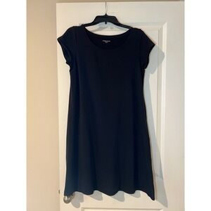 Eileen Fisher Tunic Organic Cotton Pullover Short Dress Black Large Petite
